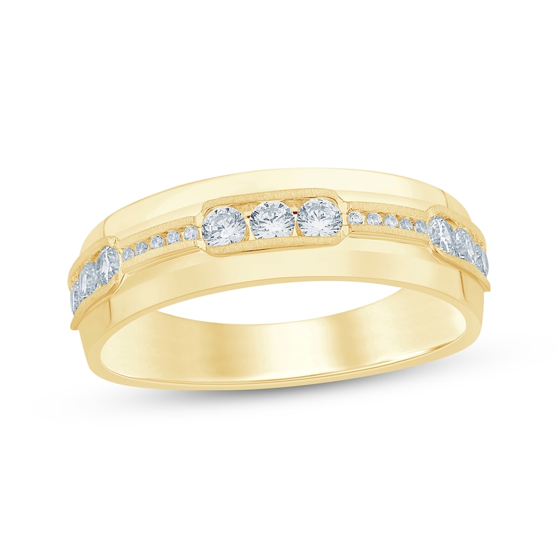 Main Image 1 of Men's Diamond Wedding Band 5/8 ct tw 10K Yellow Gold