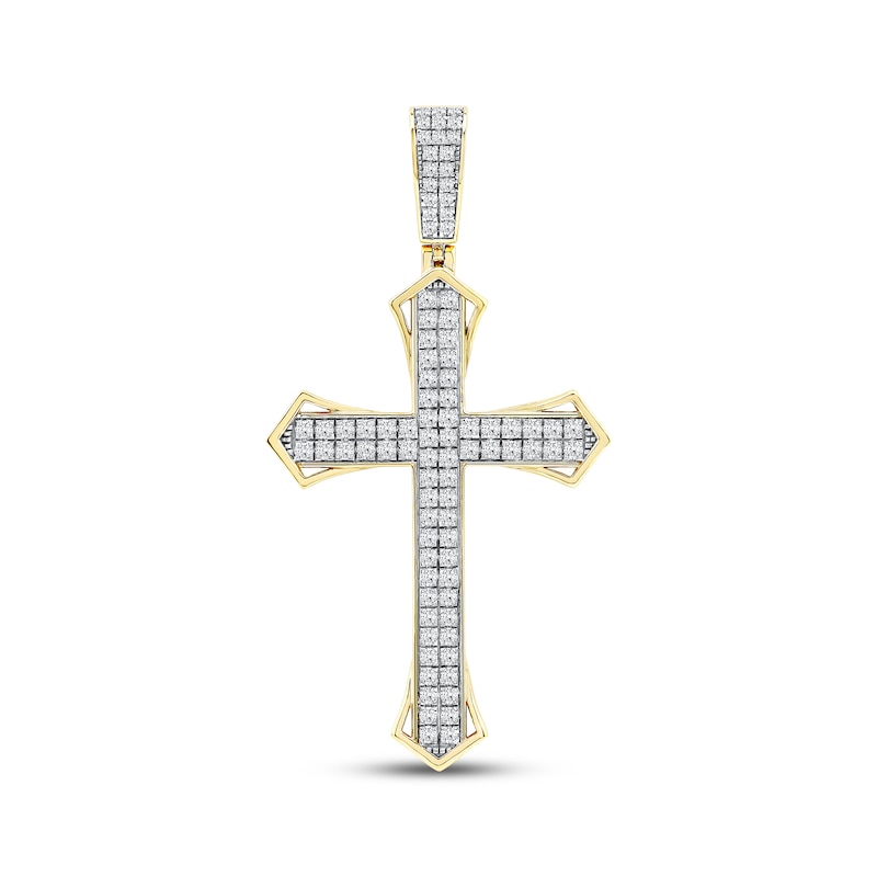 Main Image 1 of Men's Diamond Cross Charm 1-1/2 ct tw 10K Yellow Gold