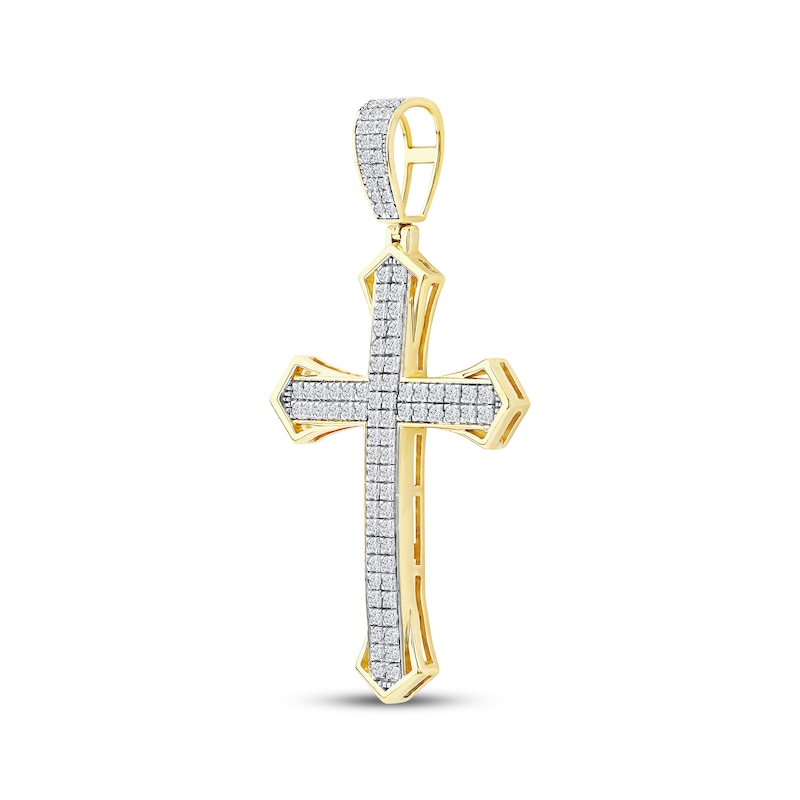 Main Image 2 of Men's Diamond Cross Charm 1-1/2 ct tw 10K Yellow Gold