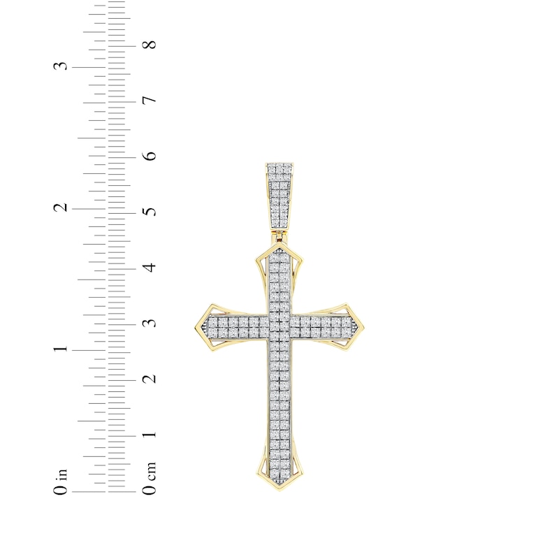 Main Image 5 of Men's Diamond Cross Charm 1-1/2 ct tw 10K Yellow Gold