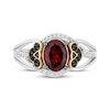 Thumbnail Image 4 of Disney Treasures The Lion King Oval-Cut Garnet, Black & White Diamond Ring 1/8 ct tw Sterling Silver & 10K Yellow Gold