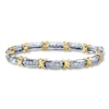 Thumbnail Image 1 of Diamond Bracelet 2 ct tw Round-cut 10K Two-Tone Gold 7&quot;