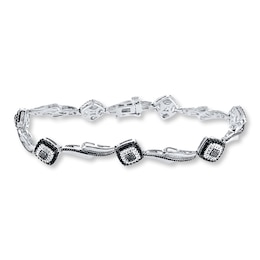 Black Diamond Bracelet Sterling Silver