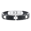 Thumbnail Image 1 of Men's Bracelet 1/10 ct tw Diamonds Sterling Silver/Leather