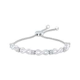 Bolo Bracelet Infinity Symbols Sterling Silver 9.5&quot;