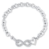 Thumbnail Image 1 of Infinity & Heart Bracelet 1/10 ct tw Diamonds Sterling Silver 7.5&quot;