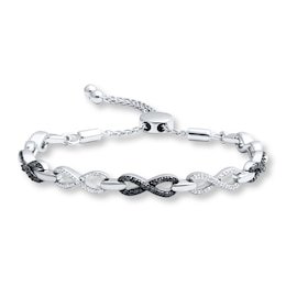 Infinity Bolo Bracelet 1/2 ct tw Diamonds Sterling Silver