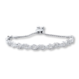 Diamond Infinity Bolo Bracelet 1/2 ct tw Sterling Silver 9.5&quot;