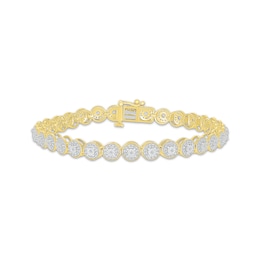 Diamond Bracelet 1 ct tw Round-cut 10K Yellow Gold 7.25&quot;