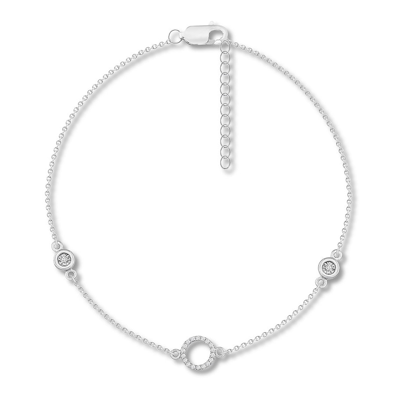 Diamond Paperclip Toggle Bracelet 1/4 ct tw Sterling Silver 8