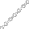 Thumbnail Image 1 of Diamond Heart Bracelet 1/8 ct tw Round-cut Sterling Silver 7.25&quot;