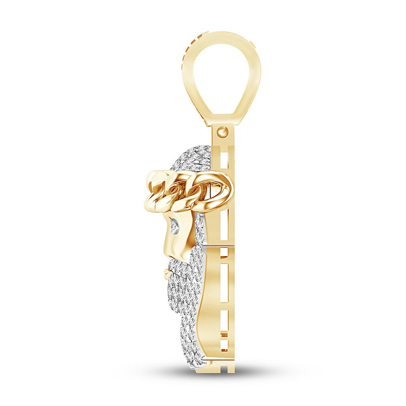 Main Image 3 of Men’s Diamond Jesus Pendant 1/2 ct tw 10K Yellow Gold