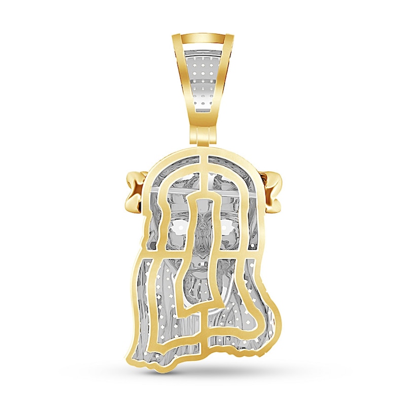 Main Image 4 of Men’s Diamond Jesus Pendant 1/2 ct tw 10K Yellow Gold