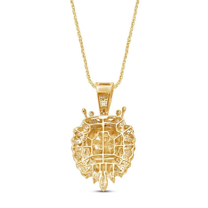 Main Image 4 of Men’s Diamond Lion Head Pendant 1 ct tw 14 Yellow Gold-Plated