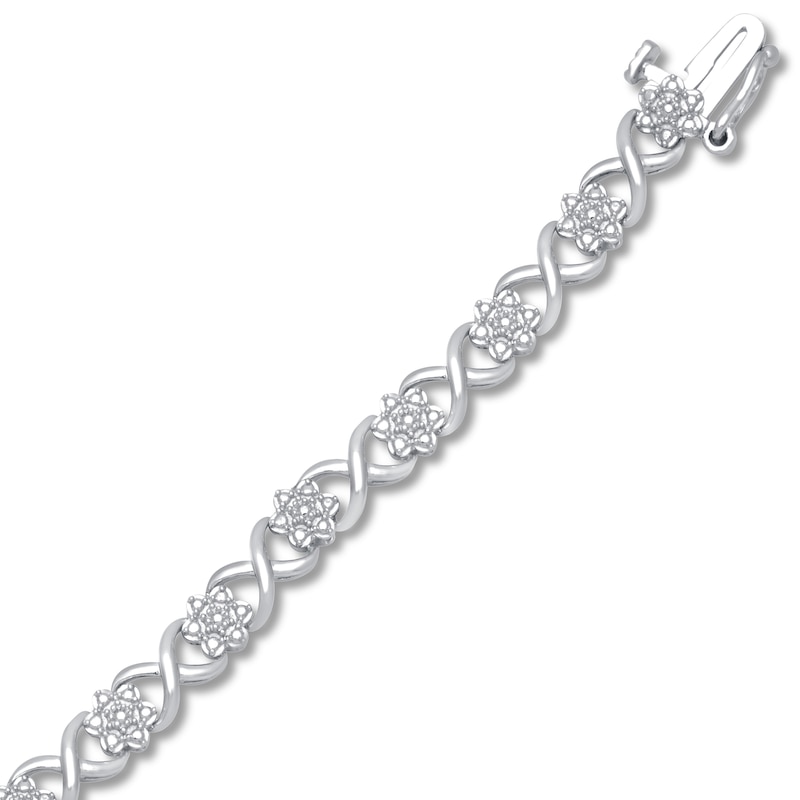 Main Image 2 of Diamond Fashion Bracelet Sterling Silver 7.5&quot;