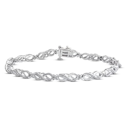 Diamond Infinity Bracelet 1/10 ct tw Sterling Silver 7.5&quot;