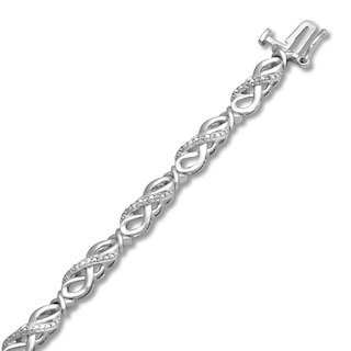 Diamond Infinity Bracelet 1/10 ct tw Sterling Silver 7.5