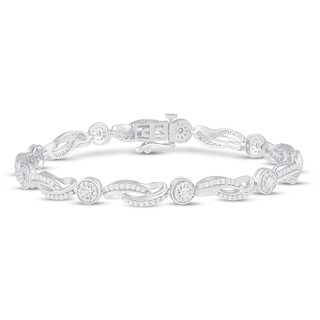 1 1/5 Ctw Flower and Marquise Link Diamond Bracelet in 14K R, Becker's  Jewelers