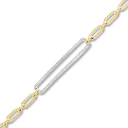 Diamond Paperclip Bracelet 1/3 ct tw 10K Yellow Gold 7.25&quot;
