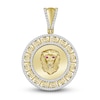 Thumbnail Image 1 of Men's Diamond & Lab-Created Ruby Lion Pendant 1/2 ct tw 10K Yellow Gold