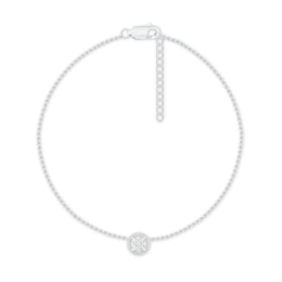 Diamond Anklet Sterling Silver 9&quot;