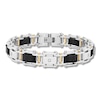 Thumbnail Image 1 of Men's Diamond Link Bracelet 1/15 ct tw Round-cut Yellow Ion-Plated Stainless Steel & Carbon Fiber 8.75&quot;