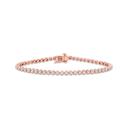 Diamond Tennis Bracelet 1 ct tw Round-cut 10K Rose Gold 7&quot;