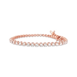 Diamond Tennis Bracelet 3 ct tw Round-cut 10K Rose Gold 7&quot;