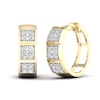 Thumbnail Image 1 of Men's Diamond Huggie Hoop Earrings 1/2 ct tw Round-cut 10K Yellow Gold