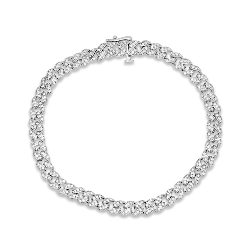 Diamond Chain Bracelet 1 ct tw Round-cut Sterling Silver 7.5"