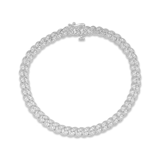 Diamond Chain Bracelet 1/2 ct tw Round-cut Sterling Silver 7.5