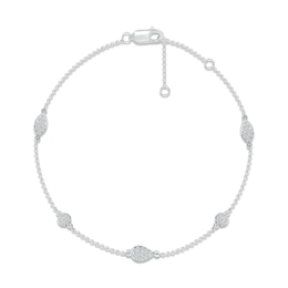 Diamond Shapes Bracelet 1/4 ct tw Round-cut 10K White Gold 7.5&quot;