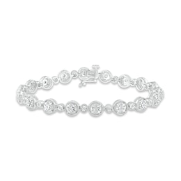 Multi-Diamond Tennis Bracelet 1/2 ct tw Round-cut Sterling Silver 7&quot;