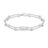 Thumbnail Image 1 of Diamond &quot;Mom&quot; Double-Strand Bracelet 1/5 ct tw Round-cut Sterling Silver 7&quot;