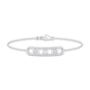 Thumbnail Image 1 of Diamond &quot;Mom&quot; Paperclip Bracelet 1/5 ct tw Round-cut 10K White Gold 7&quot;