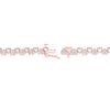 Thumbnail Image 3 of Diamond Alternating Heart Link Bracelet 1/2 ct tw Round-cut 10K Rose Gold 7&quot;