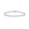 Thumbnail Image 1 of Diamond Alternating Heart Link Bracelet 1/2 ct tw Round-cut Sterling Silver