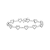 Thumbnail Image 0 of Diamond Heart Bracelet 1/10 ct tw Round-cut Sterling Silver 7"