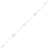 Thumbnail Image 1 of Diamond Heart Anklet 1/20 ct tw Round-cut Sterling Silver 9"