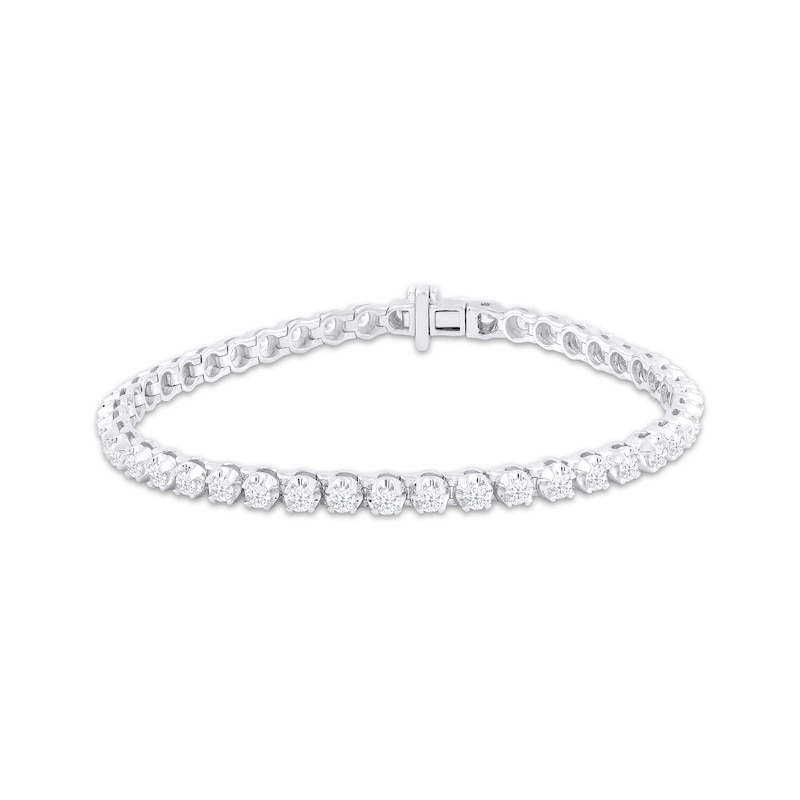 Main Image 1 of Lab-Grown Diamonds by KAY Line Bracelet 3 ct tw Round-cut 14K White Gold