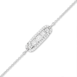 Diamond Three-Stone Bracelet 1/2 ct tw Round-cut 10K White Gold 7&quot;