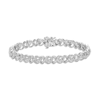 Diamond Star Fashion Bracelet 1/2 ct tw Sterling Silver 7.25