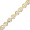 Thumbnail Image 0 of Diamond Infinity Bracelet 1 ct tw Baguette & Round-cut 10K Yellow Gold 7"