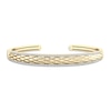 Thumbnail Image 1 of Diamond Edge Quilted Cuff Bangle Bracelet 5/8 ct tw Round-cut 10K Yellow Gold