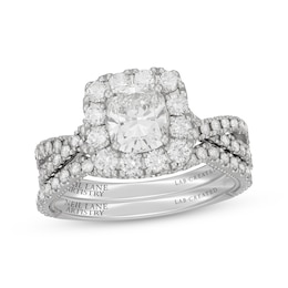 Neil Lane Artistry Cushion-Cut Lab-Grown Diamond Halo Bridal Set 2 ct tw 14K White Gold