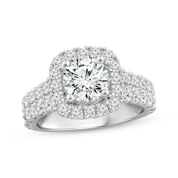 Lab-Grown Diamonds by KAY Engagement Ring 2-7/8 ct tw Round-cut 14K White Gold