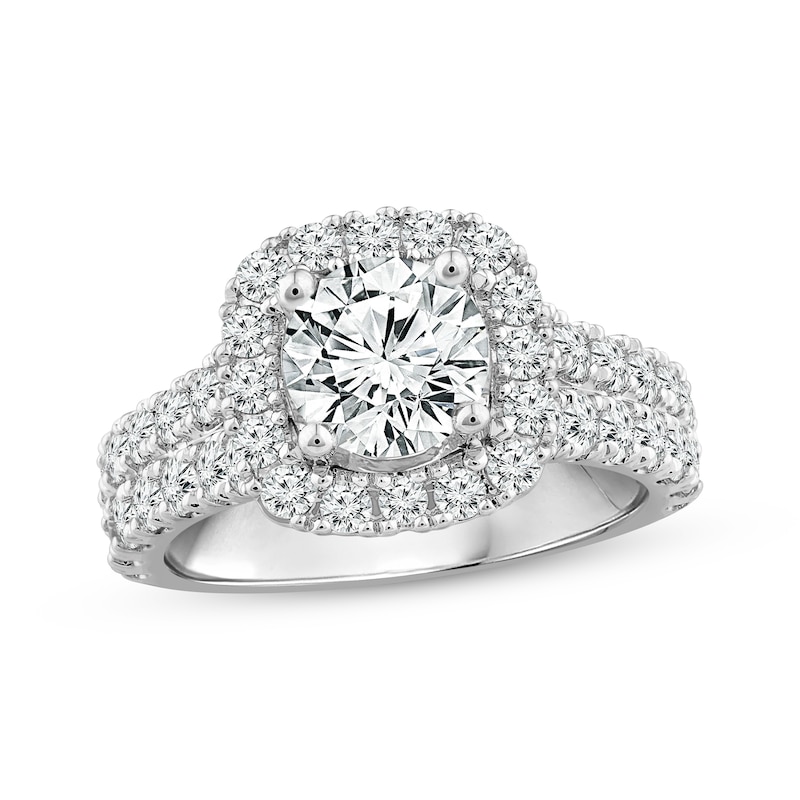 Main Image 1 of Lab-Grown Diamonds by KAY Engagement Ring 2-7/8 ct tw Round-cut 14K White Gold