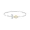 Thumbnail Image 0 of Diamond Bee & Honeycomb Cuff Bangle Bracelet 1/6 ct tw Sterling Silver & 10K Yellow Gold