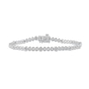 Thumbnail Image 1 of Diamond Station Circle Link Tennis Bracelet 1/10 ct tw Sterling Silver 7&quot;