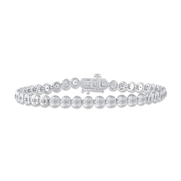 Diamond Disc Link Tennis Bracelet 1/4 ct tw Sterling Silver 7&quot;